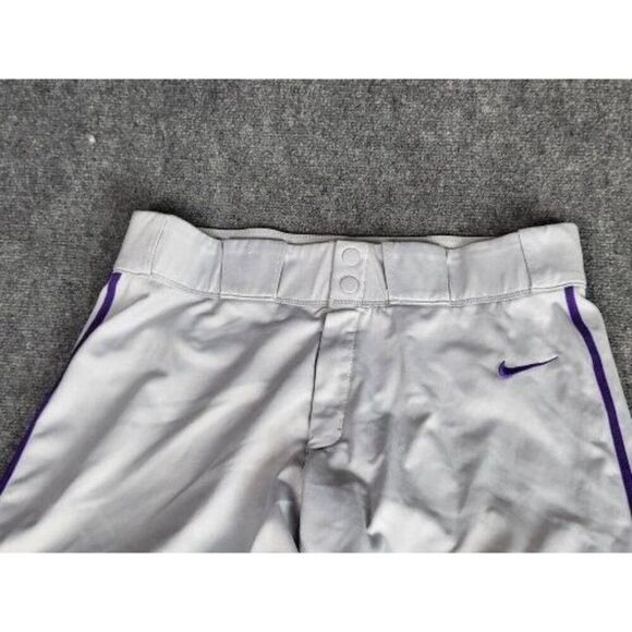 Nike Baseball Performance Pants Men Snap Sz L Gray Purple Collegiate Sportswear - Picture 2 of 8
